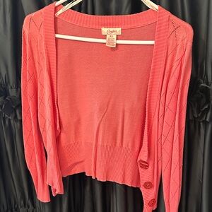Candie's Coral Knit Button-Front Cardigan